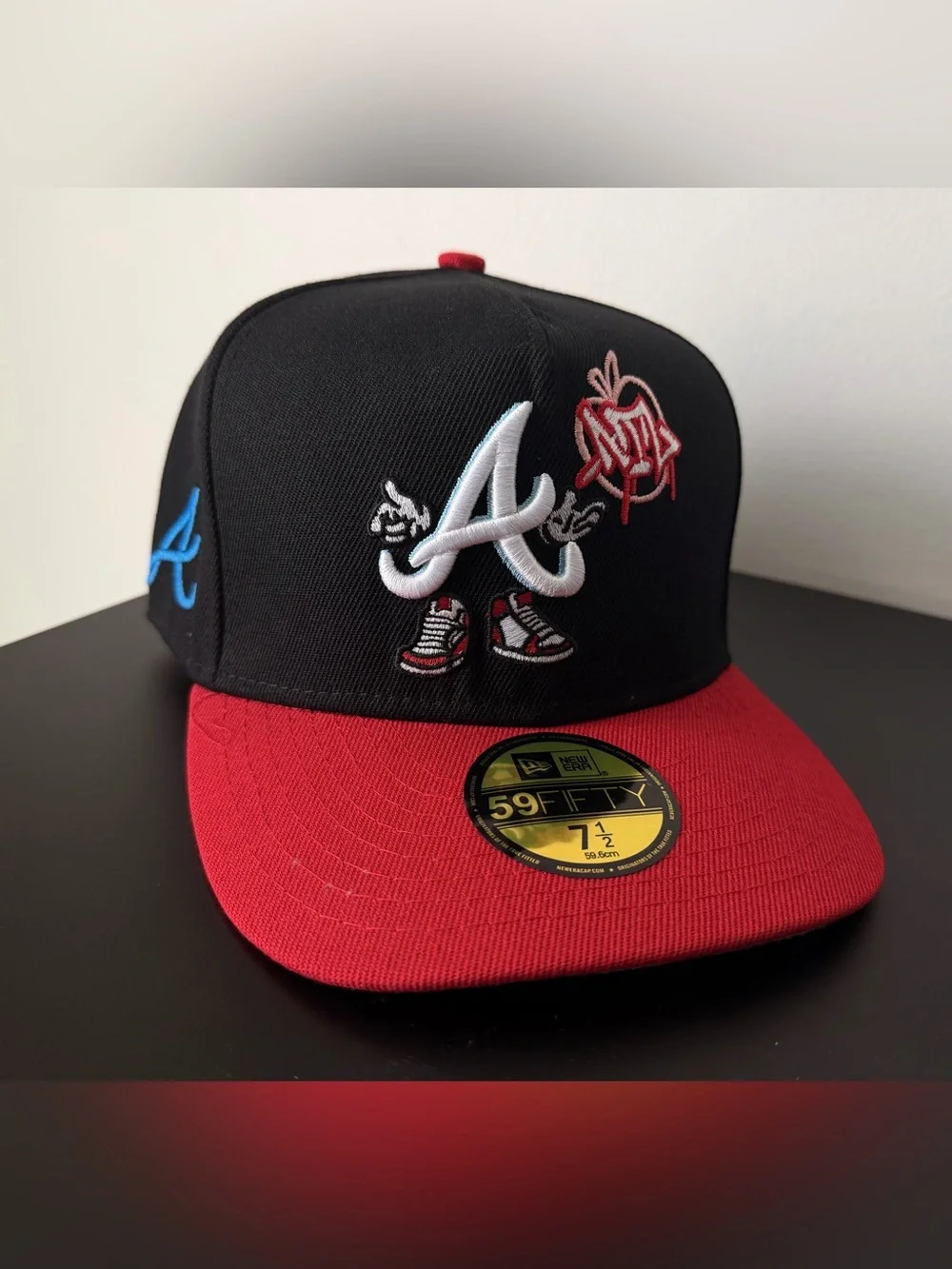 New Era Black & Red Atlanta 'A' Character Fitted Cap